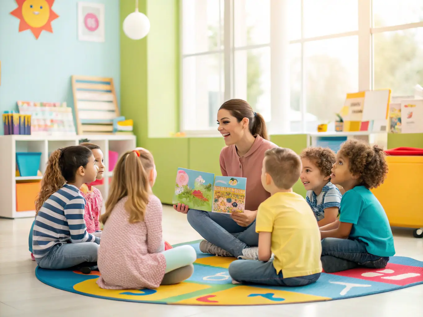 Children participating in an educational theatre program, learning about storytelling and performance in a fun and supportive environment at TEG THEATRE DE L’ÉTOILE GRISE.